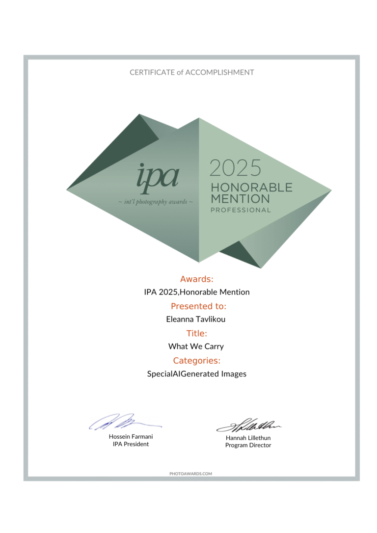 what-we-carry-honorable-mention--international-photography-awards-certificate